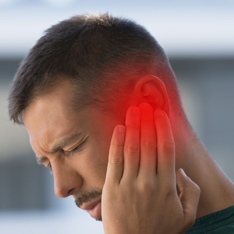 Image of a person with ear pain